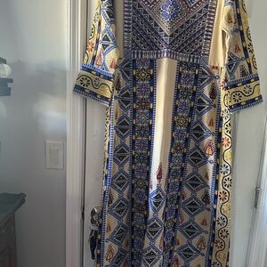 Elegant Multicolor Geometric Pattern Dress Thobe